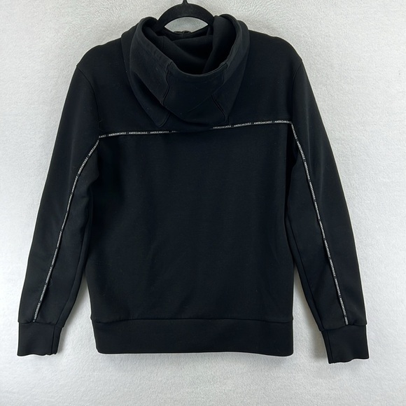 American Eagle Women’s Pullover Hoodie Sweatshirt XS Black Polyester/Viscose EUC - Picture 7 of 11